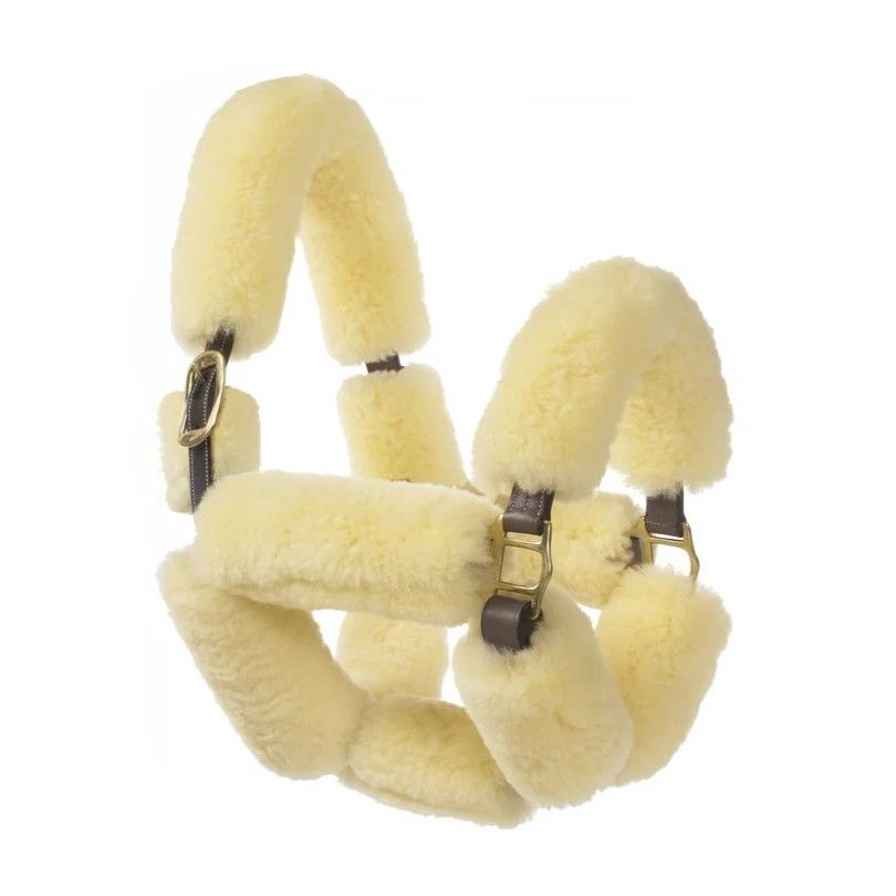 Sheepskin Covered Halter, Color: MBRN, Size: PNY