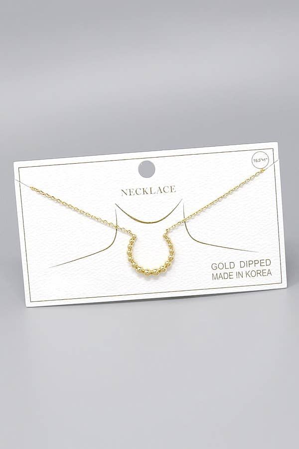 Horseshoe Charm Necklace, Color: GCRM