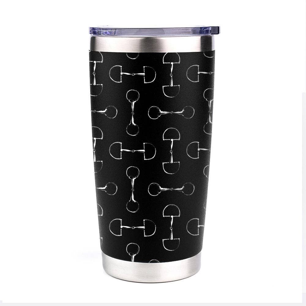 20 oz SS Tumbler-Lila Vintage Snaffle Bit, Color: BLK, Size: 20 oz