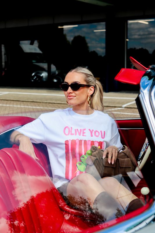Olive you T-shirt Wit