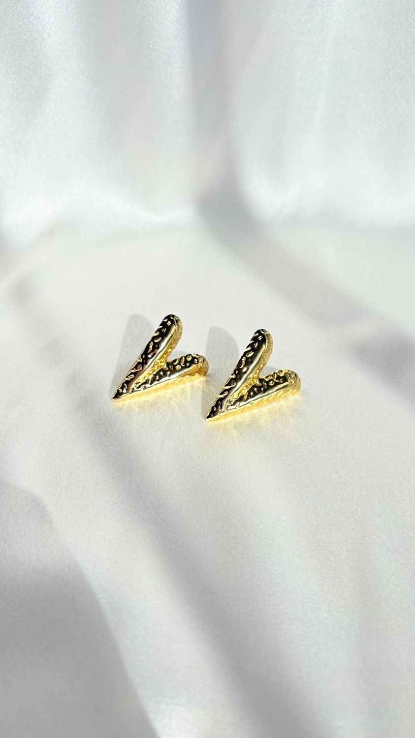 Textured Heart Earrings