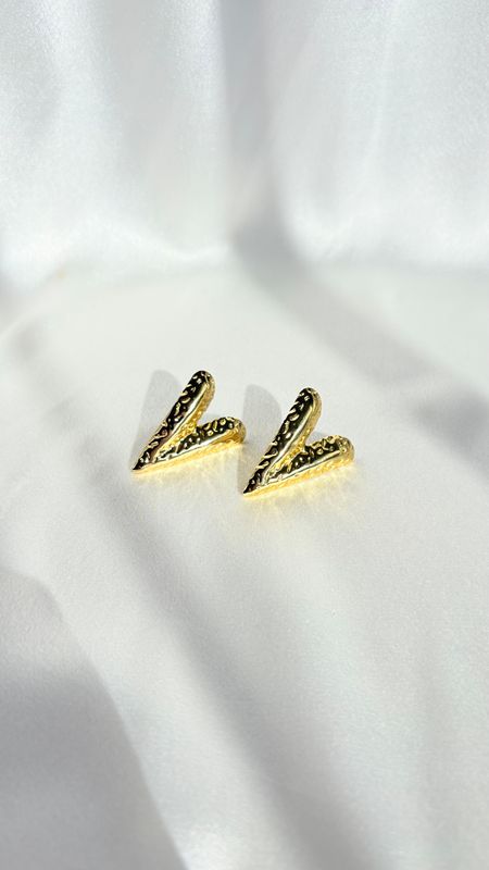 Textured Heart Earrings
