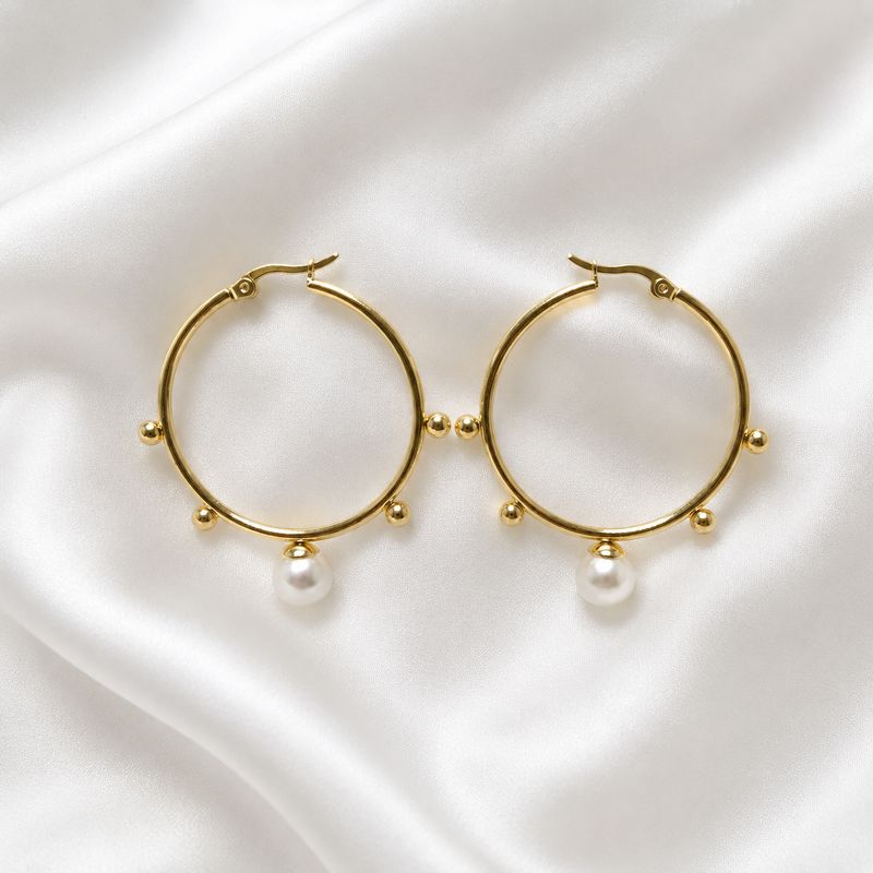 Pearl Hoop Earrings