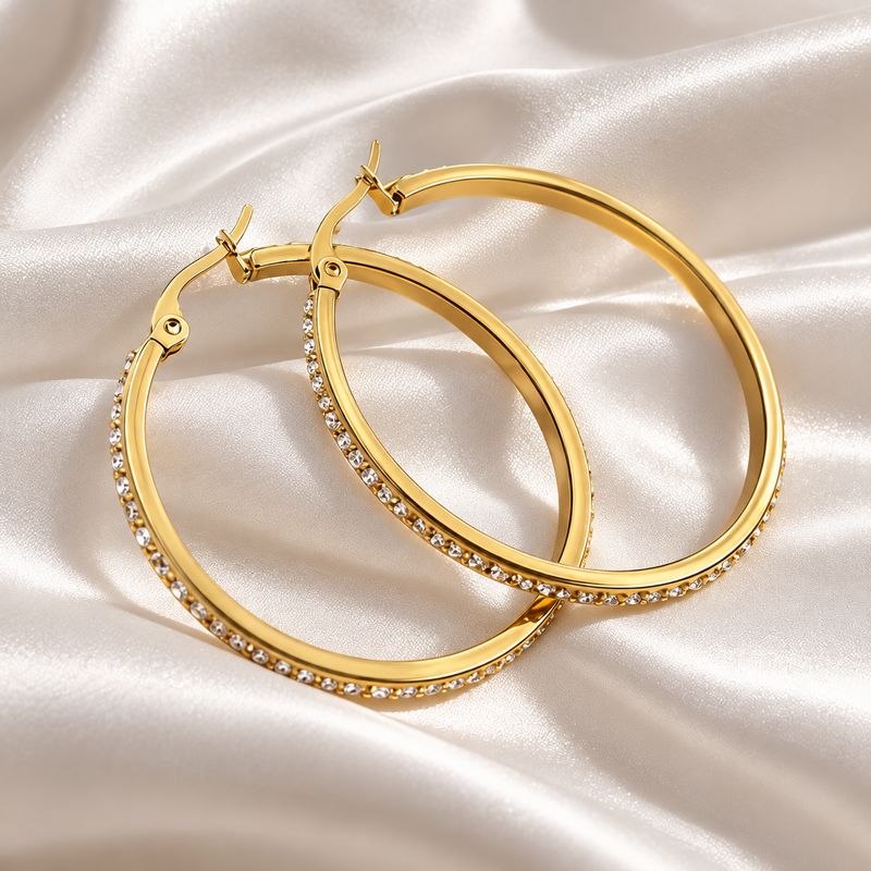 Gold Diamanté Hoops