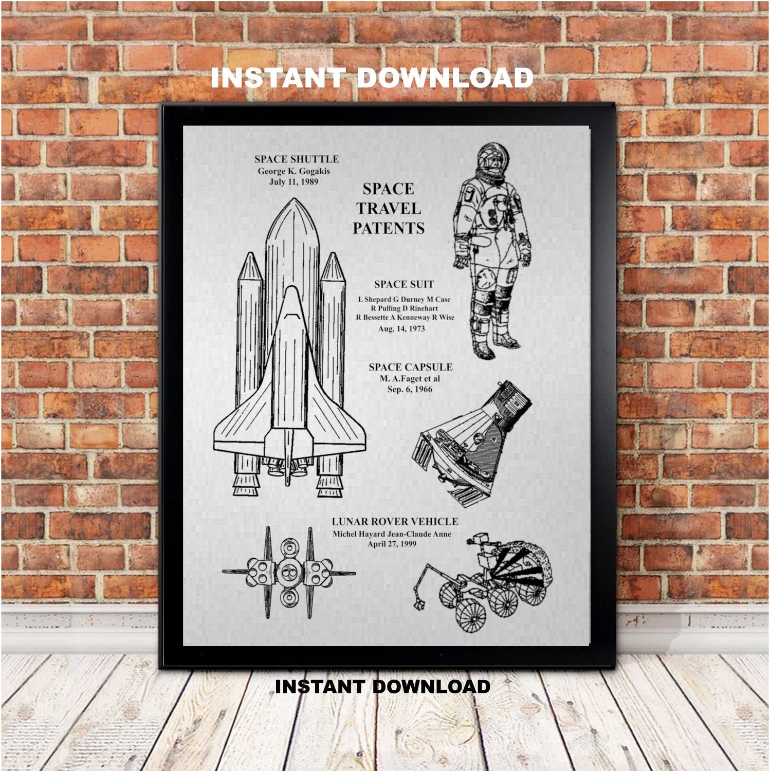 Printable NASA Space Collection Patent Print