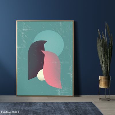 Birds With A Love Egg Art Print A4