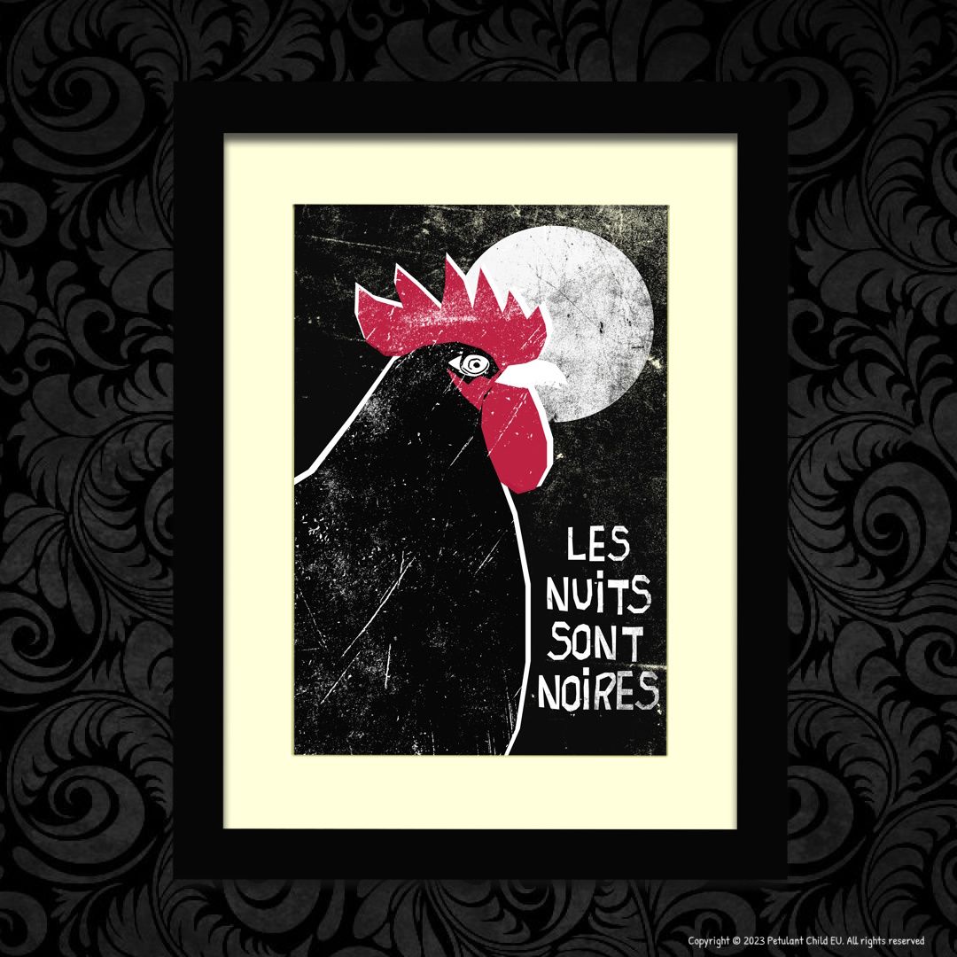 Les Nuits Sont Noires Art Print A4