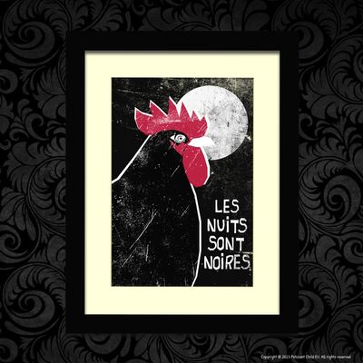 Les Nuits Sont Noires Art Print A4