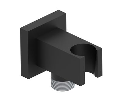 Supporto con presa d'acqua 1/2" per doccetta nera tonda serie RCT