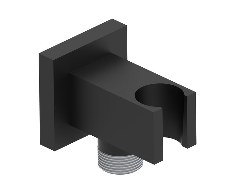 Supporto con presa d'acqua 1/2" per doccetta nera tonda serie RCT