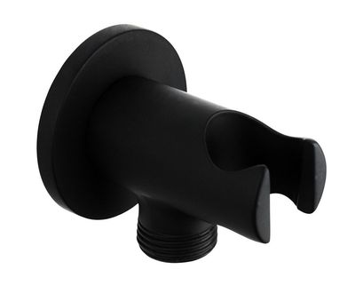 Supporto con presa d'acqua 1/2" per doccetta nera tonda serie RCT (AQG)