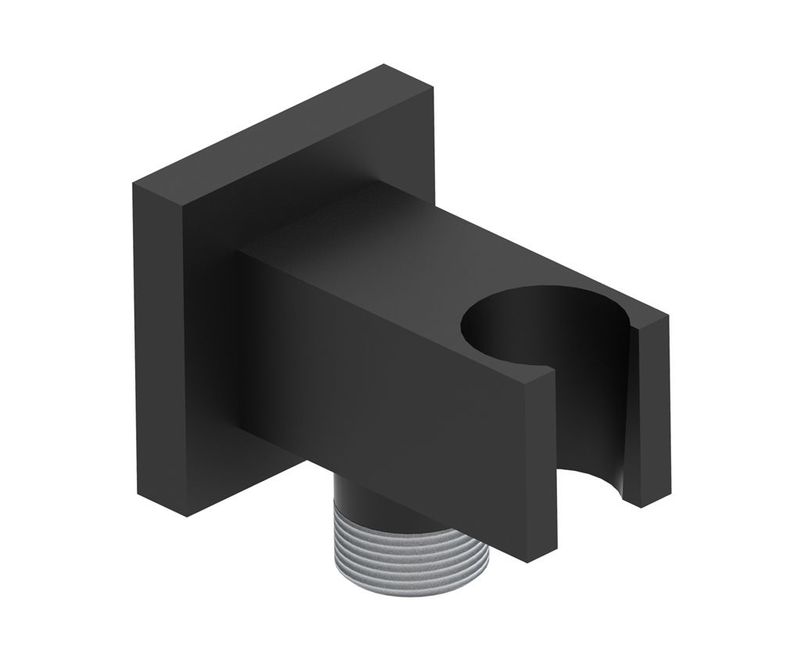 Supporto con presa d'acqua 1/2 Supporto con presa d'acqua 1/2" per doccetta nera quadrata serie CCT (AQG)