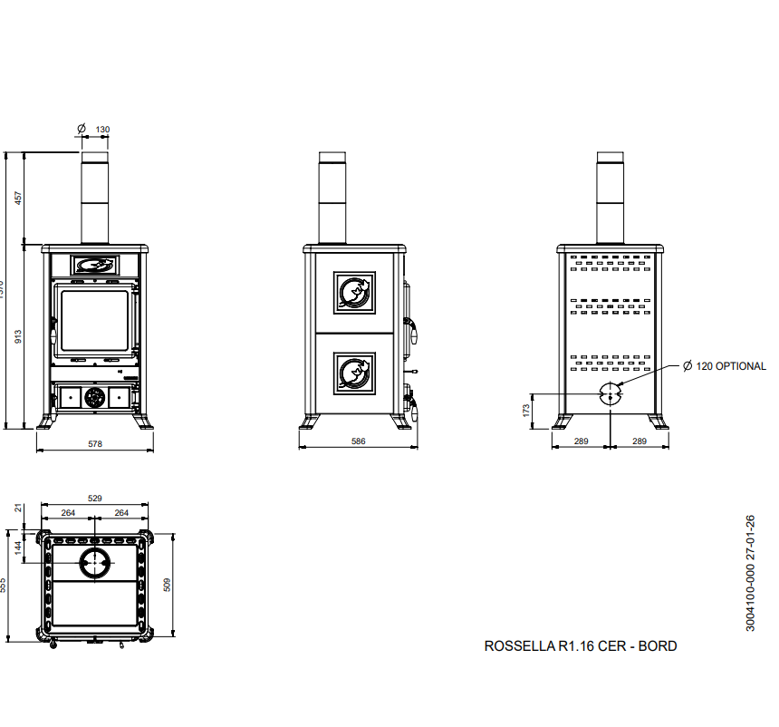 Stufa a Legna Rossella R1 (NORDICA)