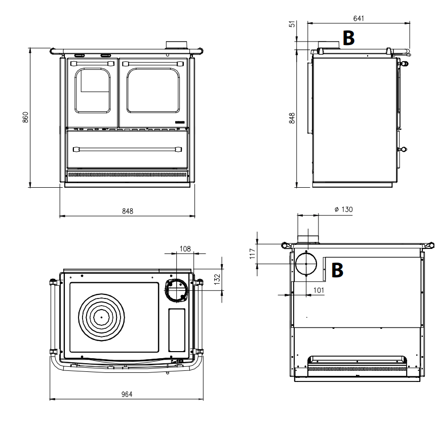 Cucina a legna con forno (NORDICA)