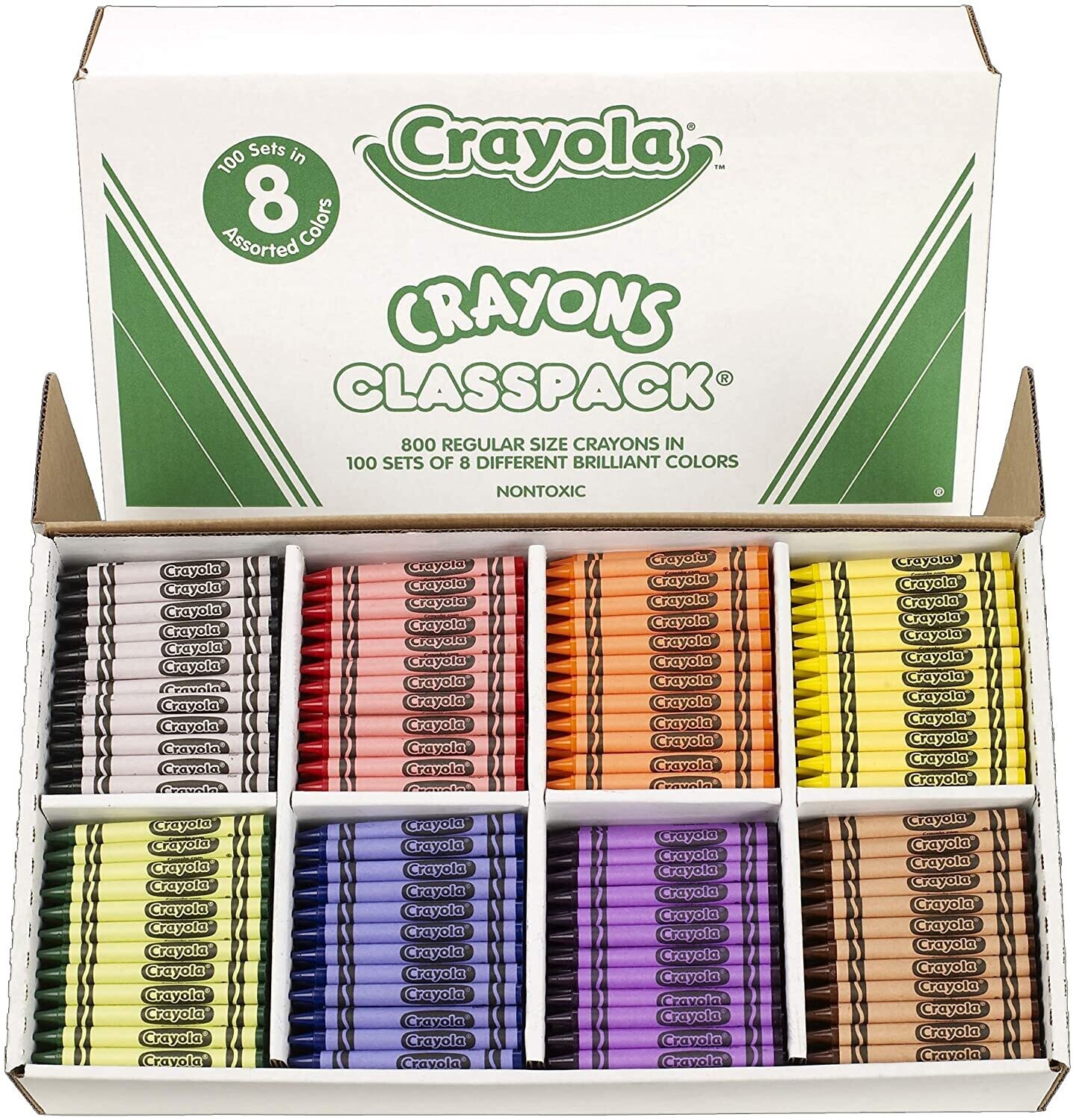 Crayola Class Crayon Pack (100 crayons of each color, 8 colors)