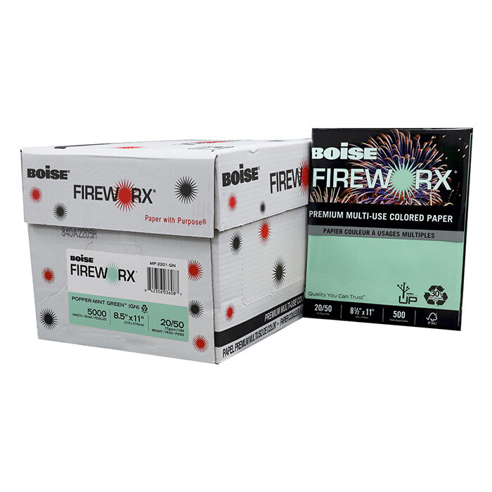 Popper-Mint Green - Boise Fireworx Paper, 8.5x11, 500 sheets