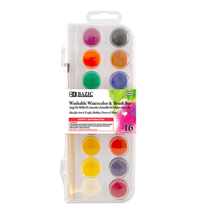 Bazic Watercolor 16 color, 1 pack