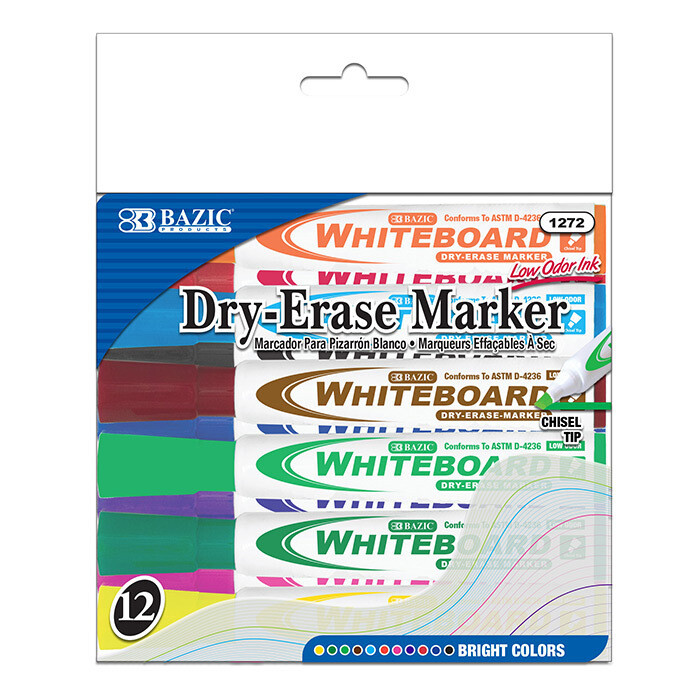 Bazic 12 Count Bright Color Dry Erase Markers