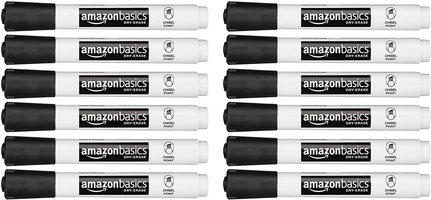Amazon 12 Pack Black Dry Erase Markers