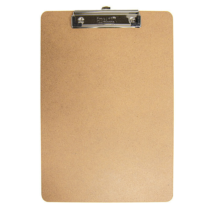 BAZIC Standard Size Hardboard Clipboard w/ Low Profile Clip