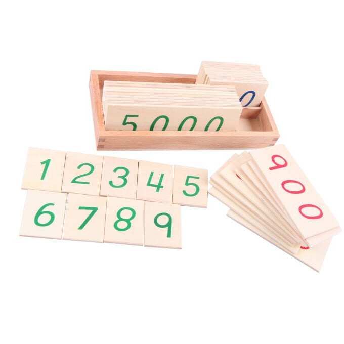 Large Wooden Number Cards with Box (1-9000)