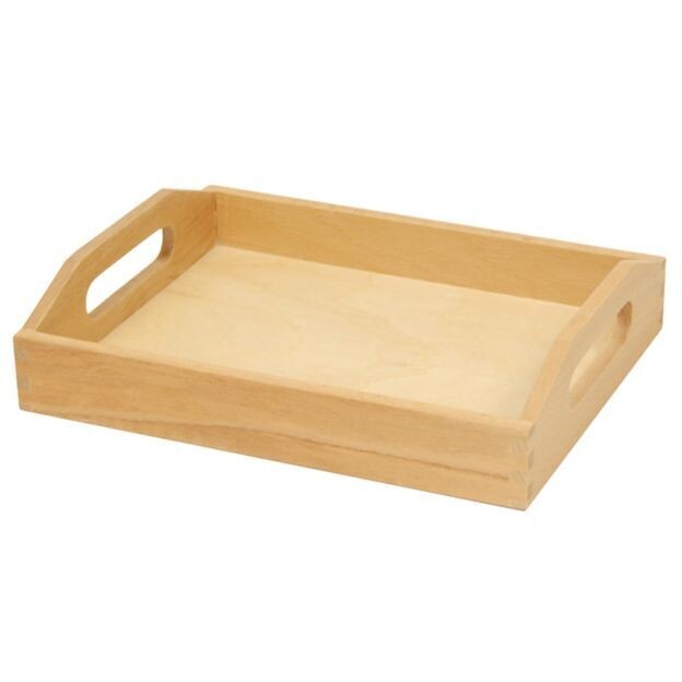 Wooden Large Tray-Curved Handle