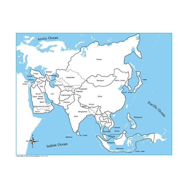 Labeled Asia Control Map
