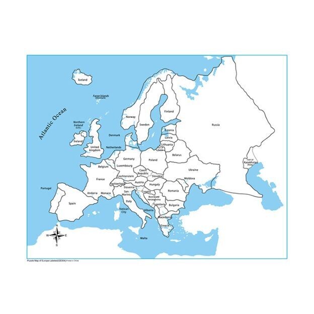 Labeled Europe Control Map