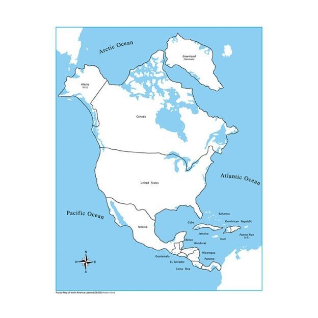 Labeled North America Control Map