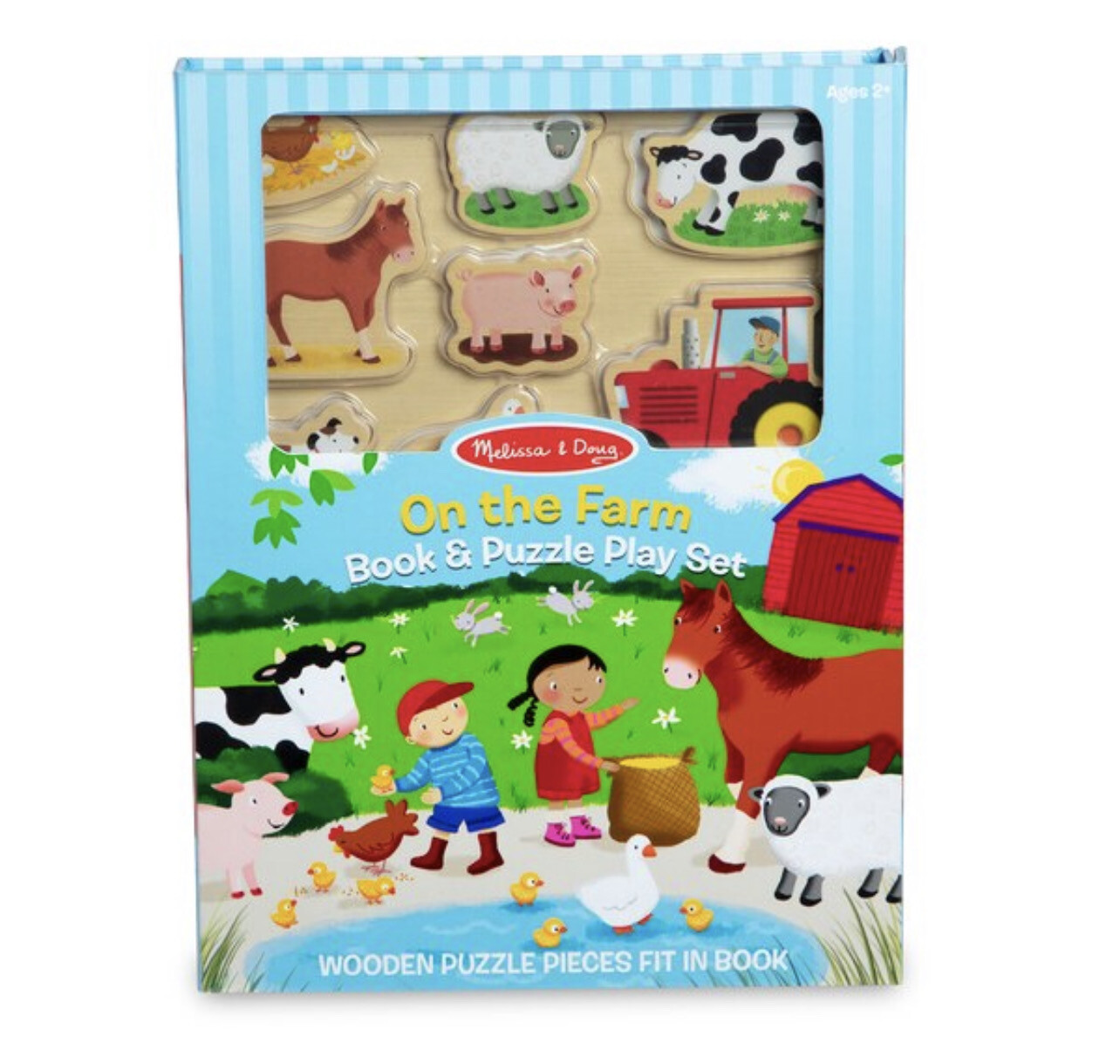 On The Farm Book &amp; Puzzle Play Set