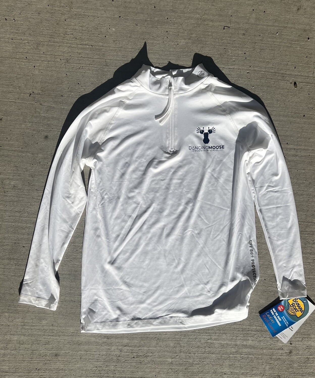 Quarter Zip Sun Shirt, Color: White, Size: YOUTH S