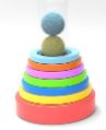 Montessori Baby Toys Clear Tube with Stacking Rings Toys Designed for 6-12 Months Toddlers