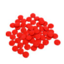 Set of 55 Red Wooden Counters