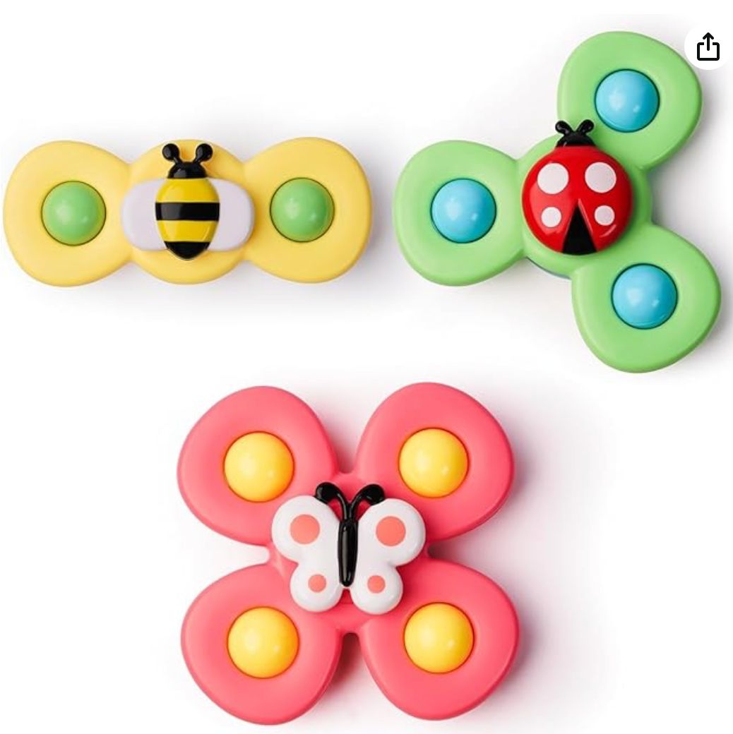 LiKee Strong Suction Cup Fidget Rotating Sensory Bath Toys