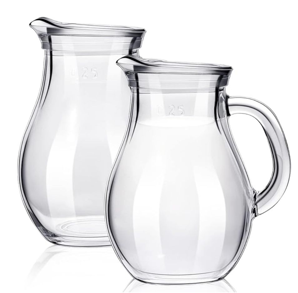 2 Pcs Small Glass Creamer Pitcher with Spout