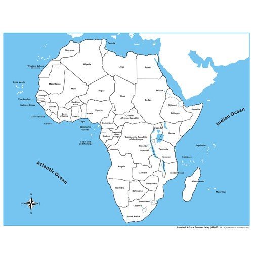 Labeled Africa Map Control