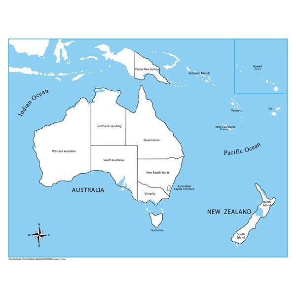Unlabeled Australia Map Control
