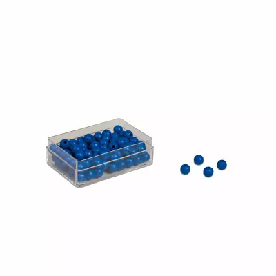 100 Blue Beads with Plastic Box