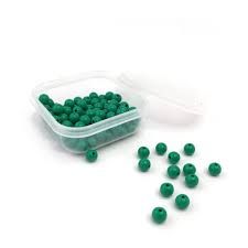 100 Green Beads with Plastic Box