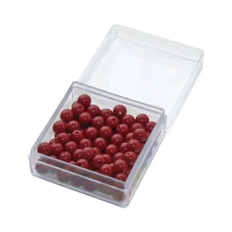 100 Red Beads with Plastic Box