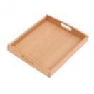 Wooden Medium Tray- curved handle(32*25*4.5cm）