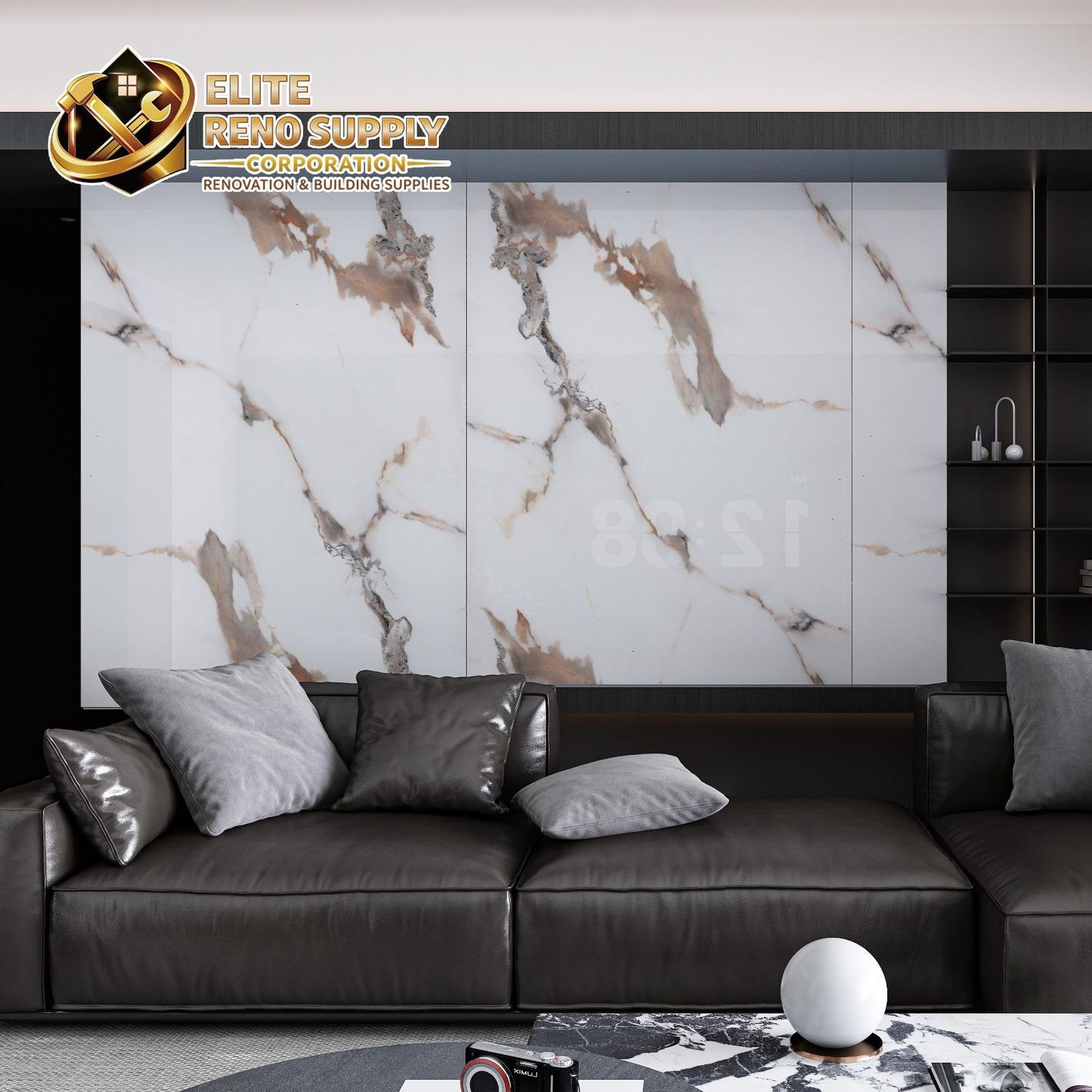 UV MARBLE SHEET - GOLD CLOUD