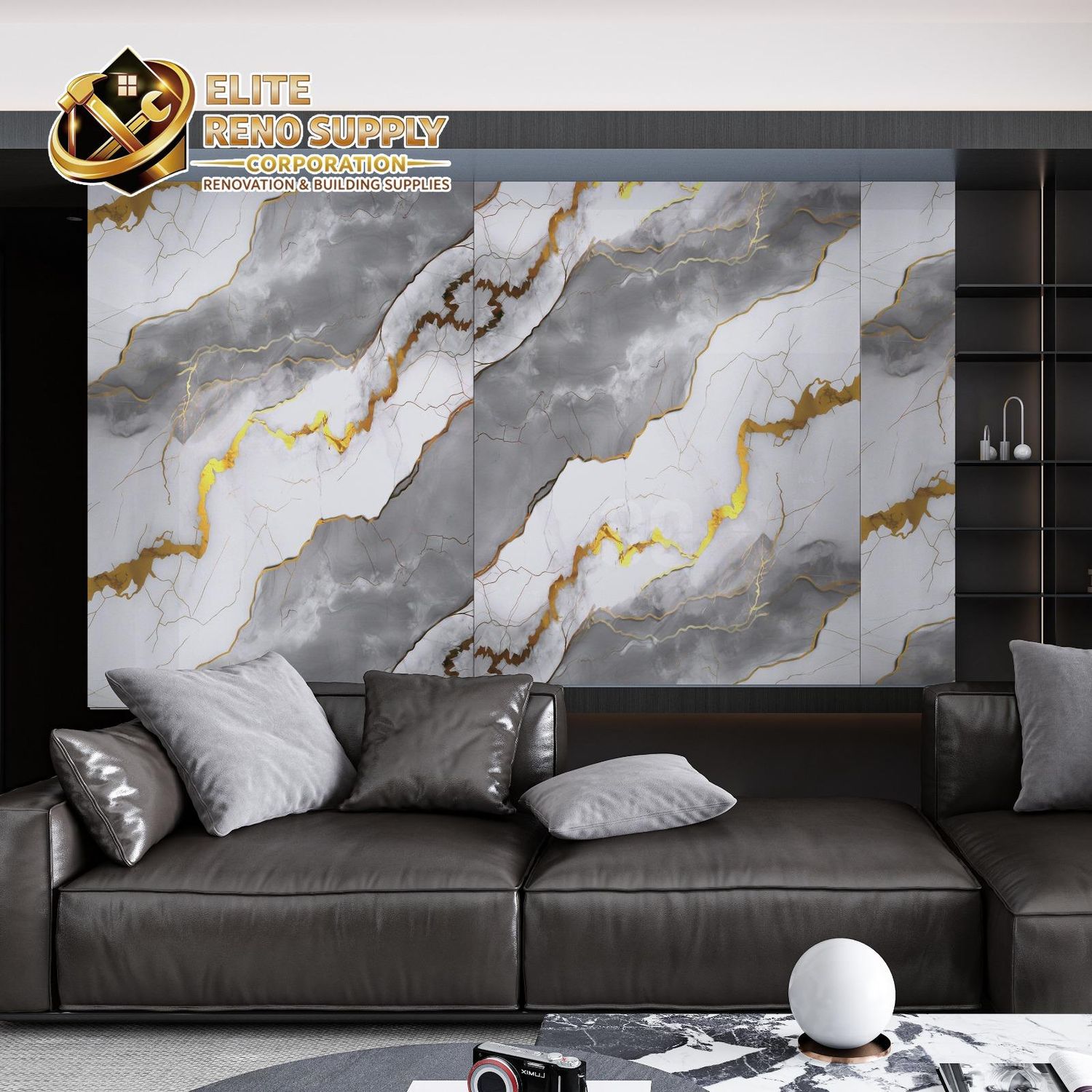 UV MARBLE SHEET - GOLDEN STORM