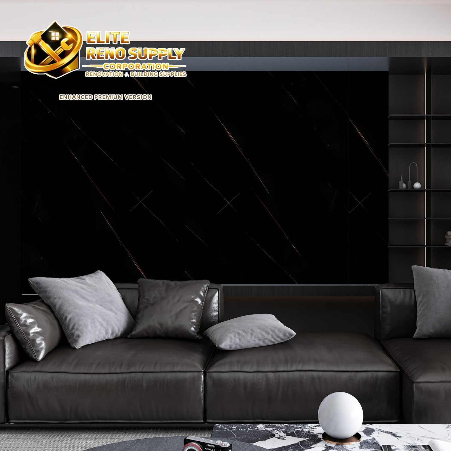 UV MARBLE SHEET - MIDNIGHT BLACK