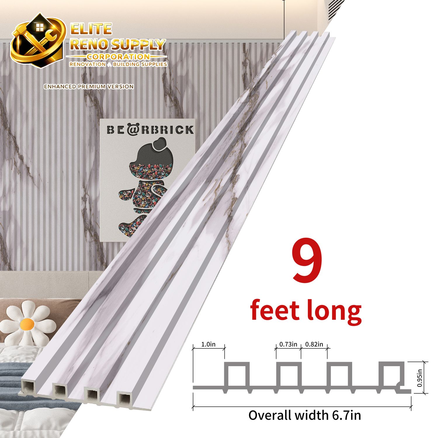 WPC WALL PANEL - WHITE MARBLE