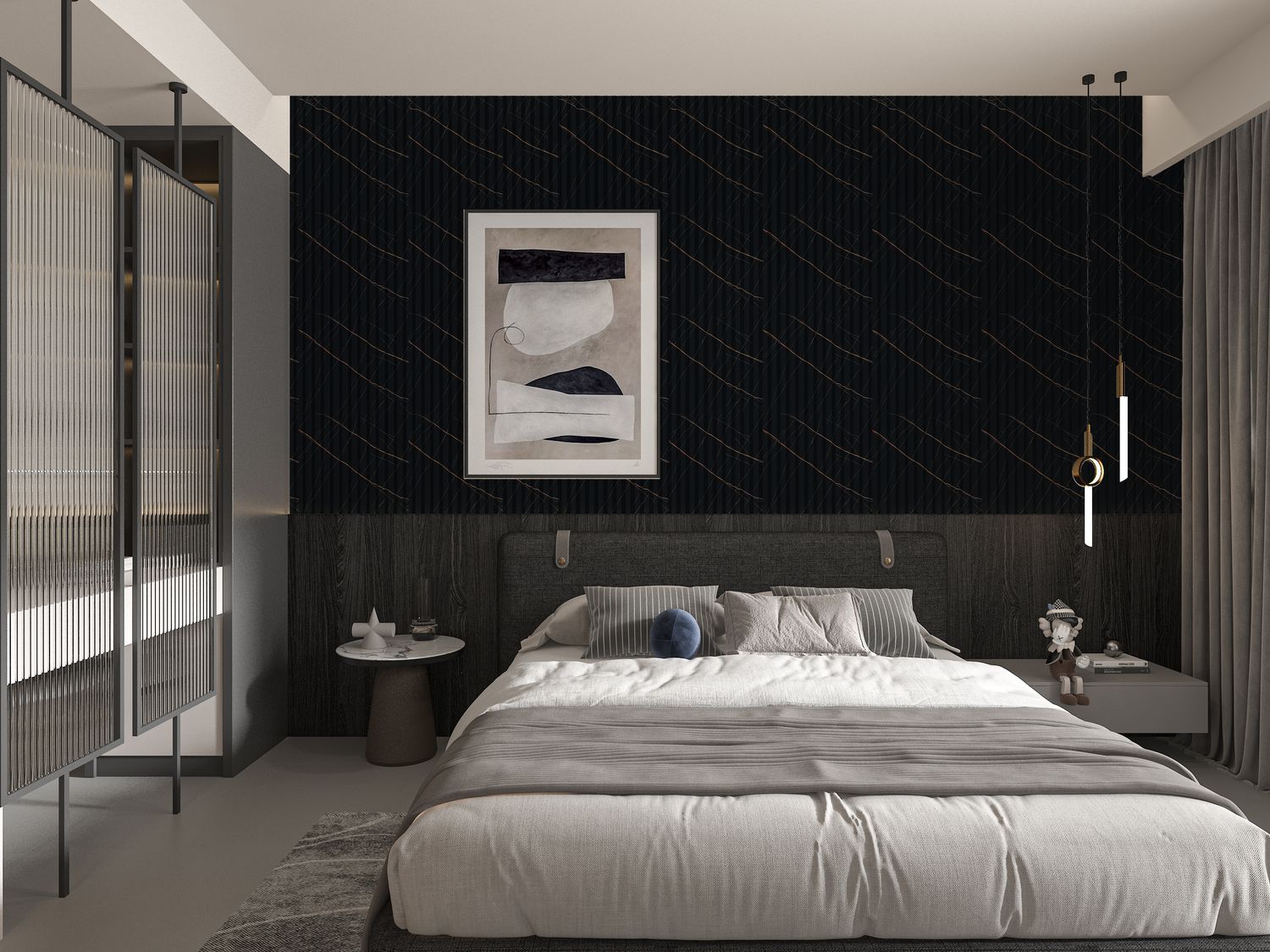 WPC WALL PANEL - BLACK MARBLE