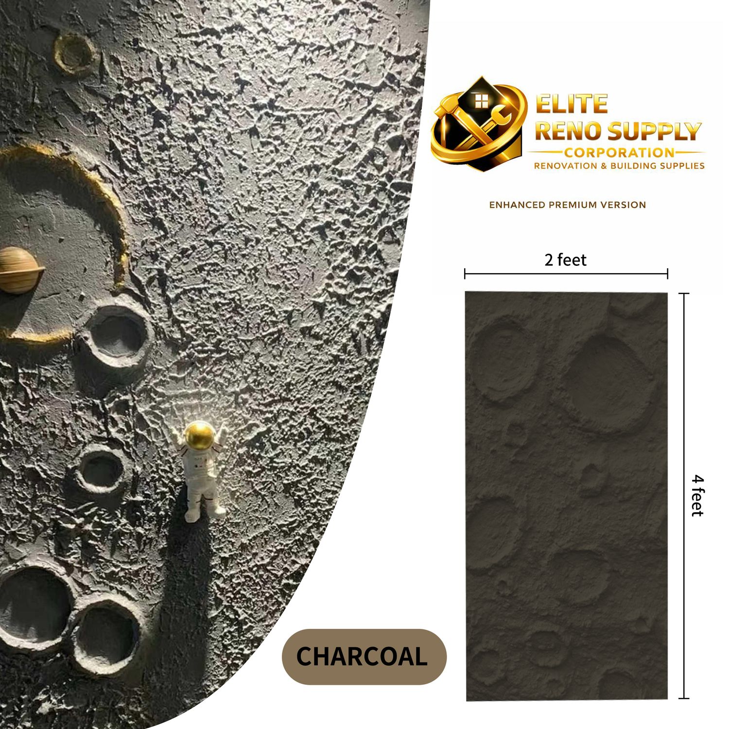 PU STONE WALL PANEL - MOON SURFACE