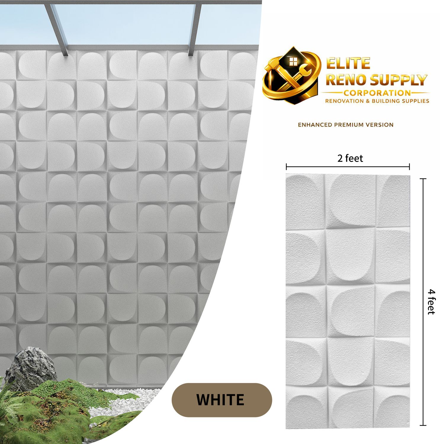 PU STONE WALL PANEL - WHITE MODERN