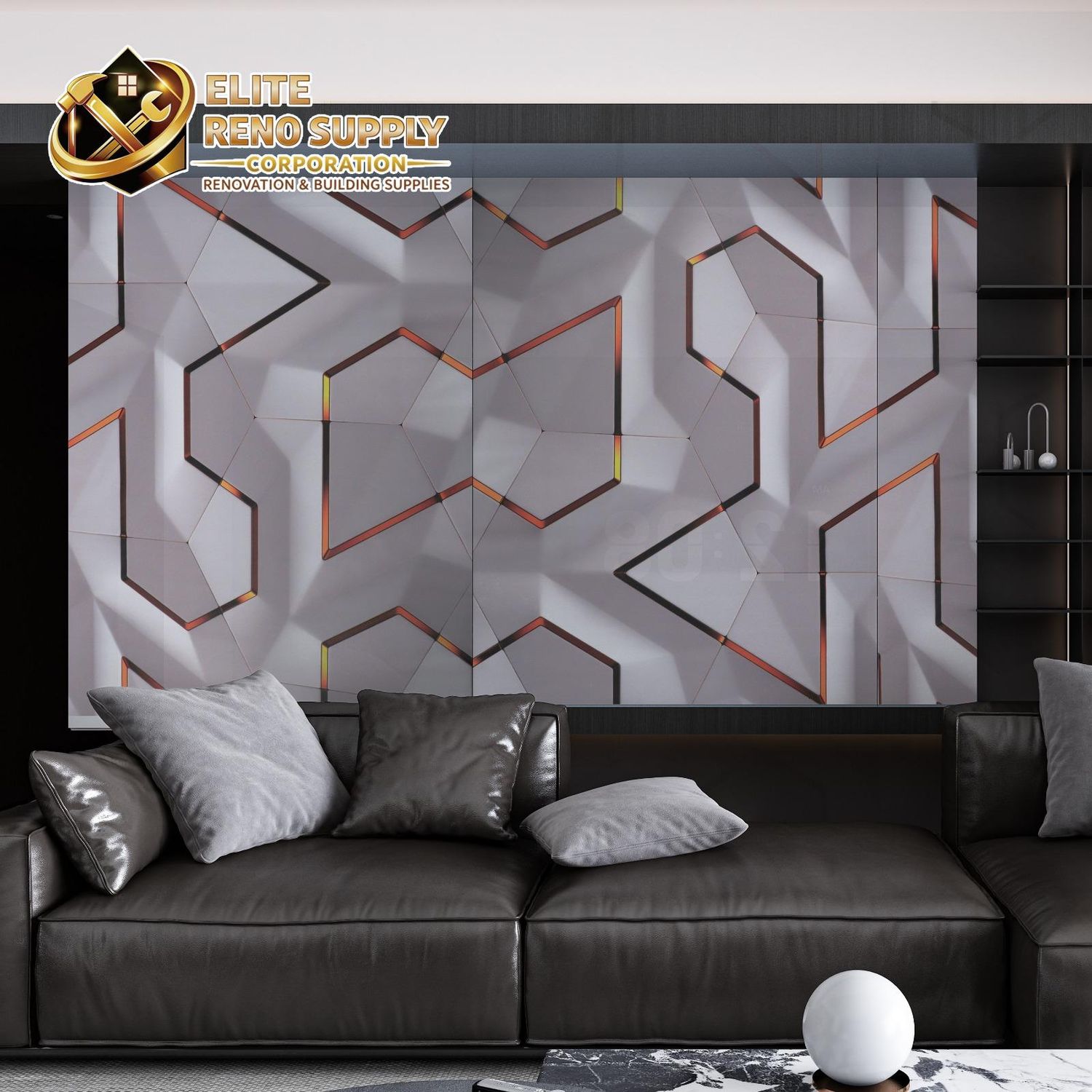 UV MARBLE SHEET - GEOMETRIC SILVER