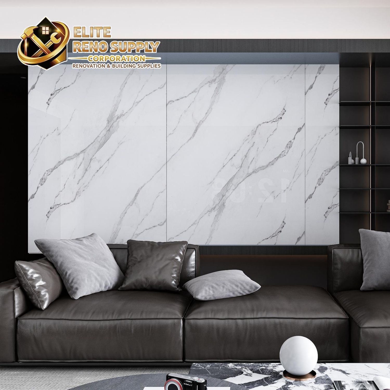 EMBOSSED PANEL - WHITE MARBLE